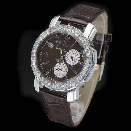 Last One - Stunning Watch with Generous Crystals in Black from Womage