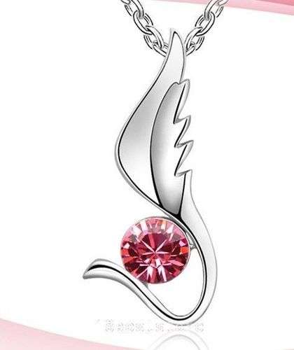 18K GP Swarovski crystal  Pink Necklace