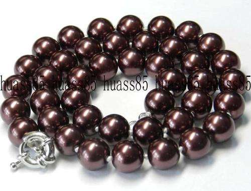 Grade Top 10mm Chocolate South Sea Shell Pearl Necklace 10mm