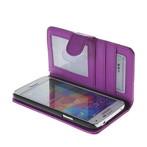 Faux Leather Side Flip Pouch Case Cover For Samsung Galaxy S5 S V G900