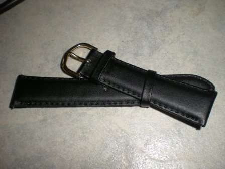 PU Leather Watch Strap Band 20mm - Black