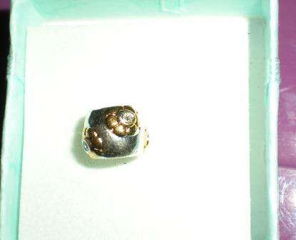 Sale!! Silver & Gold Plated Bead, Flower with Crystals