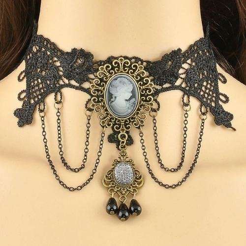 Gothic Black Lace Tattoo Choker Collar Punk Necklace Pendant Jewelry