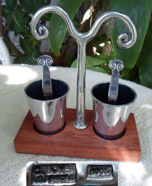 CARROL BOYES CRUET STAND WITH SPOONS~LIKE NEW