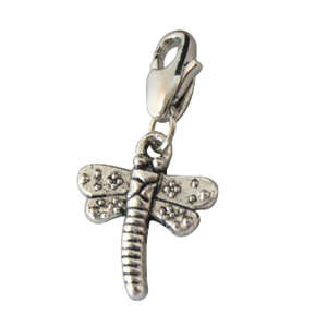 Tibetan Silver Dangling Charm, Dragonfly
