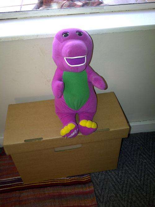 3 x Soft Toys - Barney, Dinosaur and Elephant