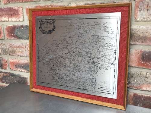 Stainless steel map, Herfordshire England by Rob Morden, made in England