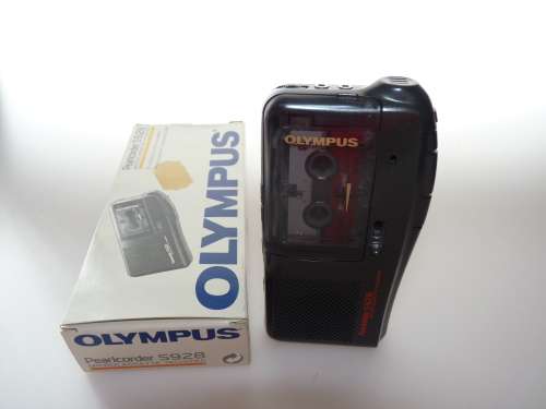 Olympus Pearlcorder S928 microcassette recorder dictaphone in original box , working