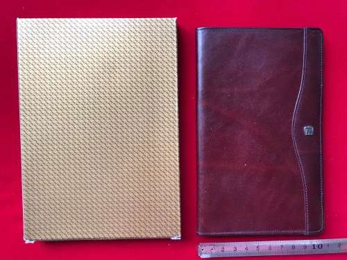 Leather calender case pouch in box LOT 2, vintage, still new,
