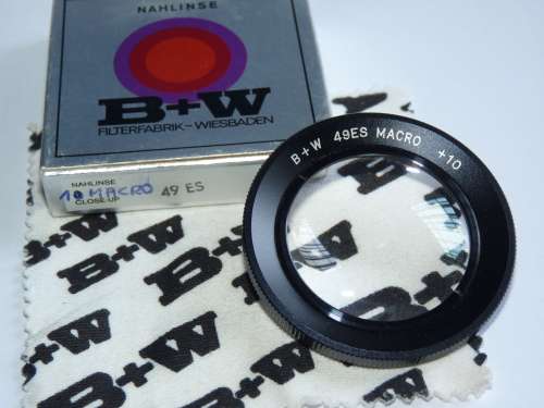 BW 49ES Macro lens +10, 49mm Filter Thread, B+W, close up,