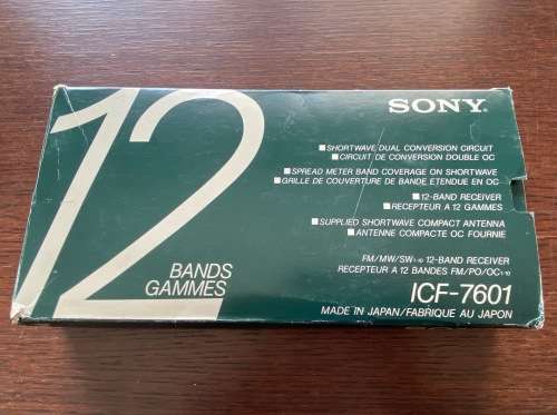 Sony ICF-7601 original box , instructions, working, 12 Band Radio, Air, vintage, 1987, like new