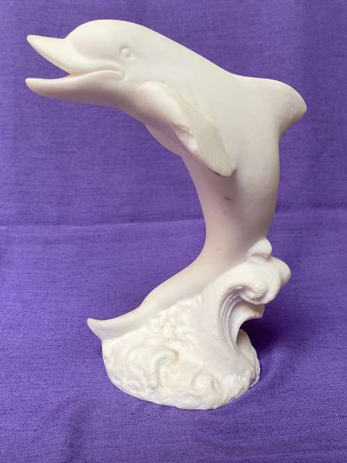 Dolphin figure , white, from the  80s,