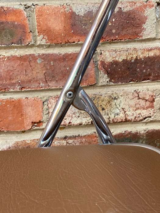 2X Folding chair metal ,brown,60s/70s,Germany, VINTAGE,collectors