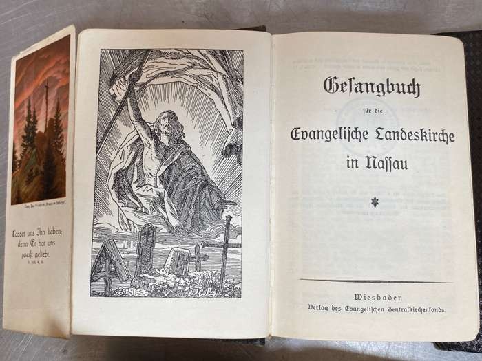 Lot of  german vintage Books : Neues Testament + 3 x Ev.Kirchengesangbuch, rare , from the 50s