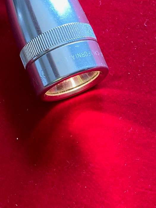 Mini Maglite AA silver Mag USA, torch+belt-holder,leather,incl. ori. spare bulb,