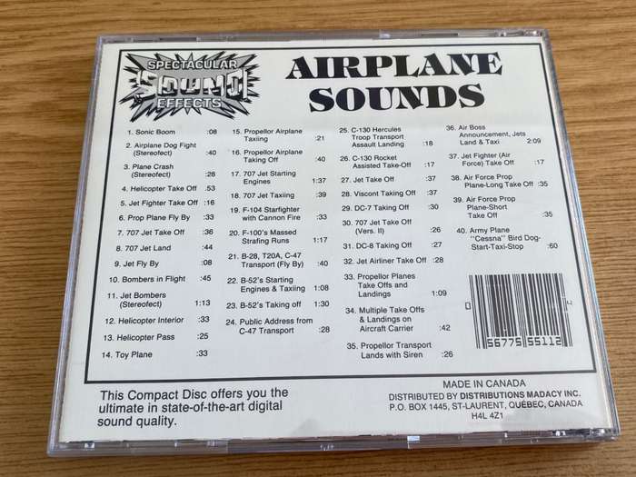 Airplane Sounds (cd) vintage, collectors item from the  vintage, collectors item