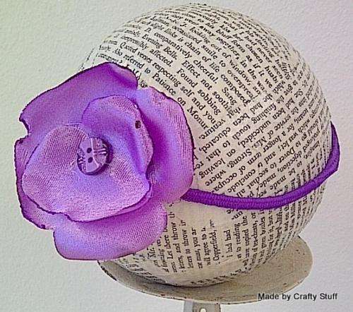 Crafty Stuff: fabric flower Baby Headband  Purple