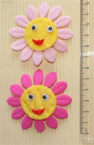 Crafty Stuff:  Fabric Deco Flower Faces (x2)