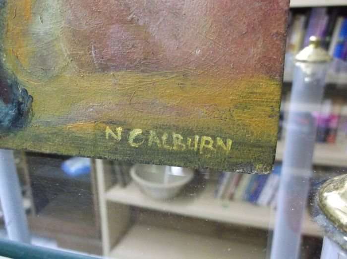 AN ORIGINAL OIL ON BOARD BY NEL CALBURN