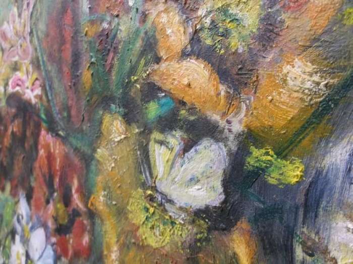 AN ORIGINAL OIL ON BOARD BY NEL CALBURN