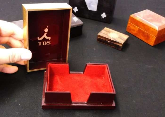 A COOL COLLECTION OF 6 VINTAGE AND INTERESTING TRINKET , CIGARETTE AND CARD BOXES ...NICE !!