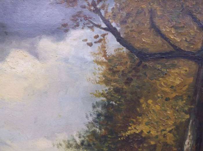 A PRICELESS ORIGINAL OIL ON CANVAS COUNTRY SIDE PAINTING DATED 1919 SIGNED R URBAN...WOW IS THE WORD