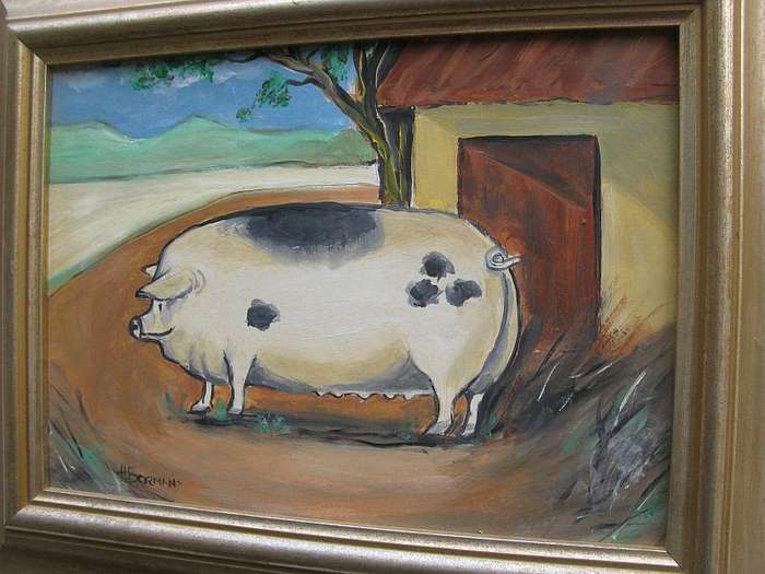 A CHARACTERFUL ORIGINAL ACRYLIC / OIL PAINTING BY SOUTH AFRICAN ARTIST HANNES BORMAN !! LOVE IT !!