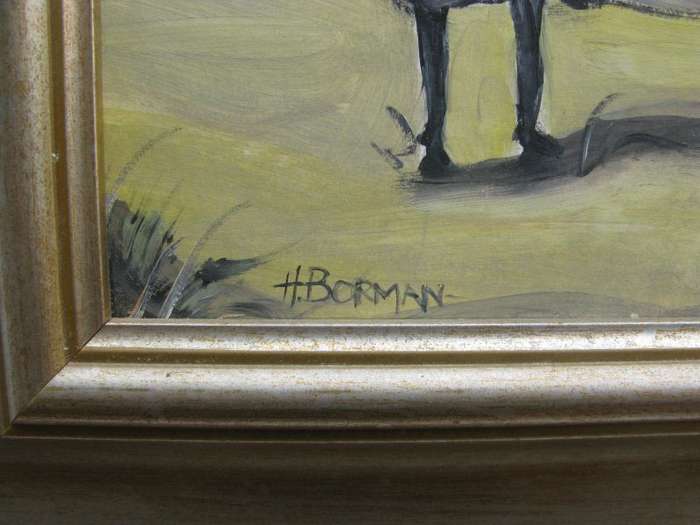 AN ORIGINAL OIL / ACRYLIC ON BOARD BY SOUTH AFRICAN ARTIST HANNES BORMAN !! LOVELY FRAME !!