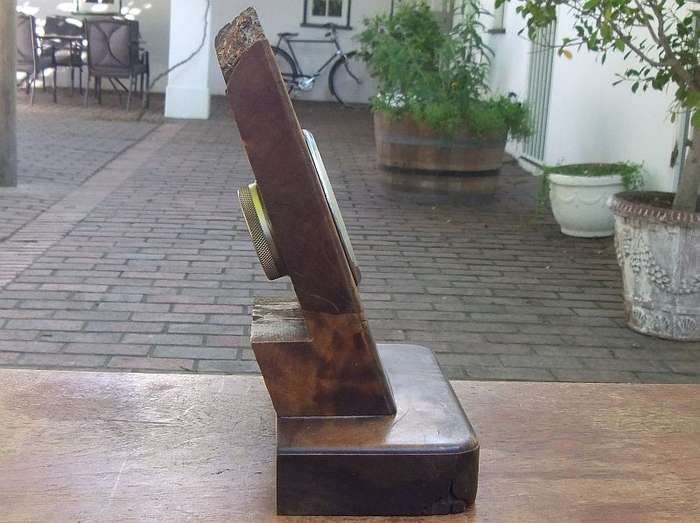 AN UNUSUAL SOLID WOOD VINTAGE GERMAN MADE KIENZLE DESK OR MANTEL CLOCK ...TICKS AND STOPS...REPEAT
