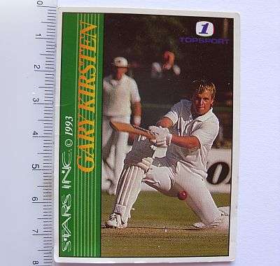 CRICKET TRADING CARD - TOPSPORT TV 1 - 1993 - GARY KIRSTEN