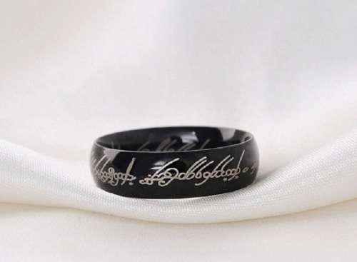 Exquisite! 18K Black Gold Plated Lord Of The Rings 6mm Ring - Size 10.25 (U)