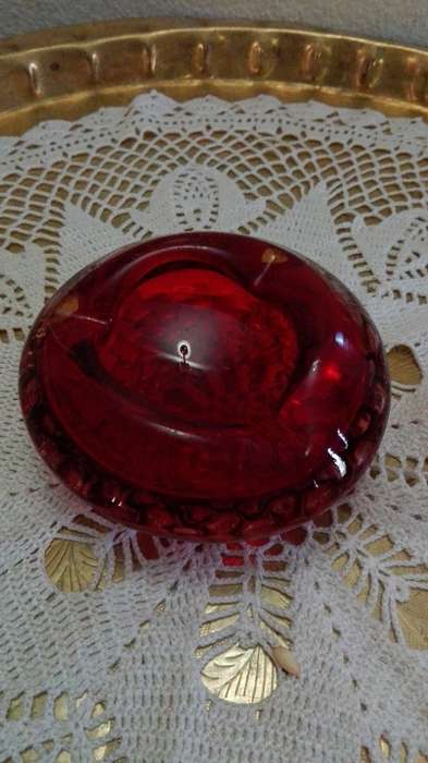 Murano Style Red glass ashtray