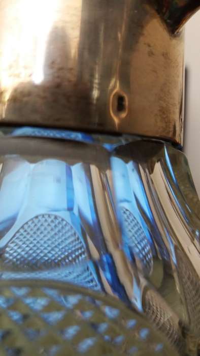 Rare Antique Austro-Hungarian 800 Silver And Cut Crystal Claret Jug