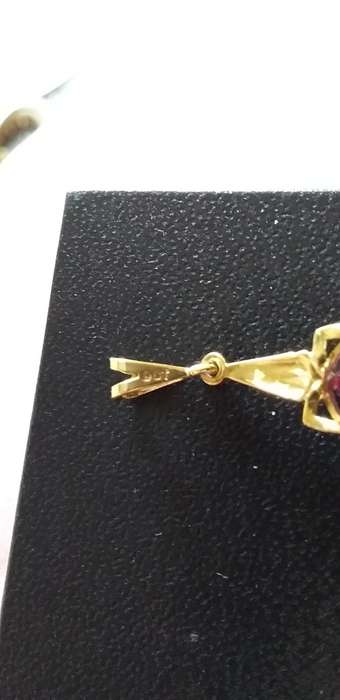 Vintage 9ct Gold And Natural Pinkish/Purple Gemstone Pendant