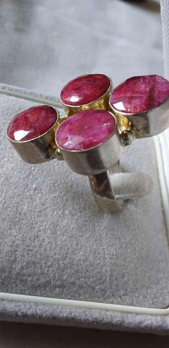 Genuine Ruby Quartz Gemstone Ring
