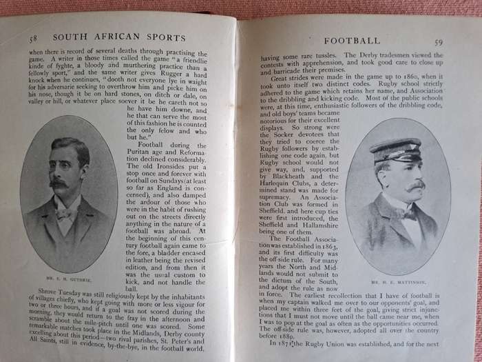 Sport book incl ch on rugby `South African Sports` Parker (1897) H/C One of oldest SA books on sport