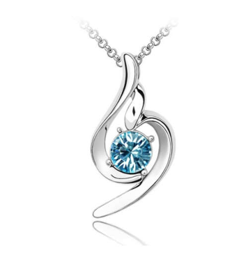 Ocean Blue pendant made with Swarovski Crystals