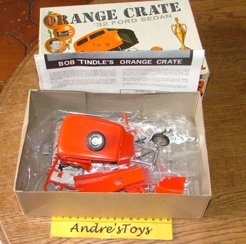 Revell Orange Crate '32 Ford Sedan Bob Tindle RARE VINTAGE KIT - Part Built/BOXED #H1289-200