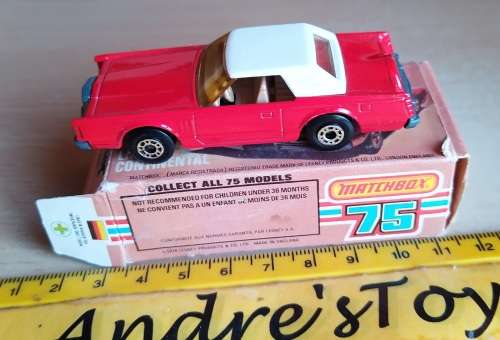 Lesney Matchbox Superfast Diecast Model ~ No 228 Lincoln Continental ~  with original box