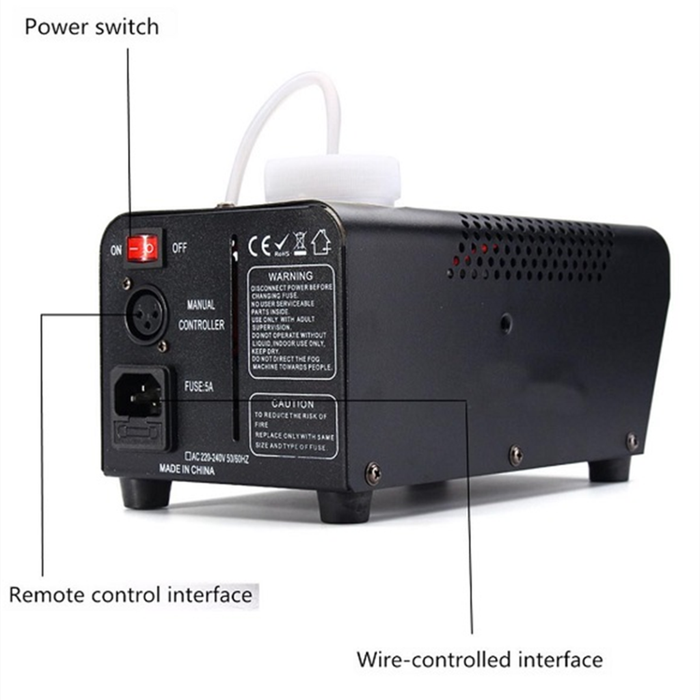 600W portable smoke machine dual control with LED light + remote control