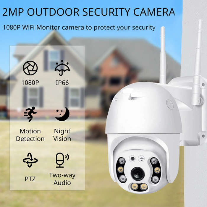 Outdoor WiFi camera home camera night vision, two-way audio, motion detection, remote access