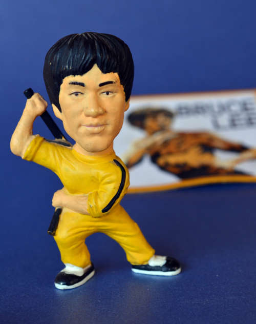 Legend of Bruce Lee  King of Kung Fu figurine VHS tape and Biography