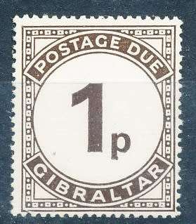 1967 - GIBRALTAR  POSTAGE DUE  1p   FINE MINT