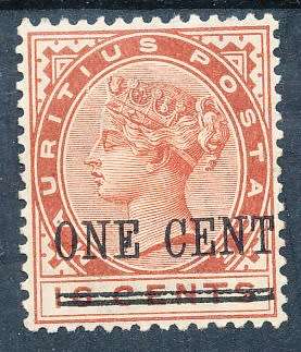 MAURITIUS  QVIC  1893  1c  on 16c OVERPRINT  - MINT