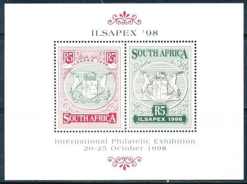 RSA  - 1998  -    ILSAPEX `98 International Stamp Exhibition  -  MINI-SHEET  - FINE MINT