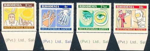 RHODESIA   - 1975  Occupational Safety  COMPLETE  SET  -   FINE MINT