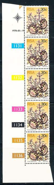 RSA -  1977  - 3rd DEFINITIVE  30c    CONTROL STRIP     - 19/05/78 - FINE MINT
