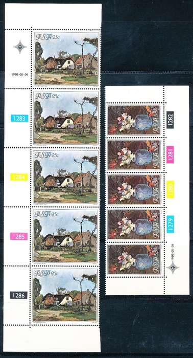 RSA  -  1979 -   Paintings by Pieter Wenning  -  CONTROL BLOCKS -   FINE MINT