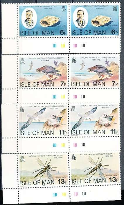 ISLE of MAN  - 1979   History & Antiquarian Society   SET   -  FINE  MINT PAIRS