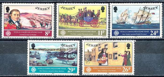 JERSEY   - 1983   World Communications Year  FULL  SET     -  FINE  MINT